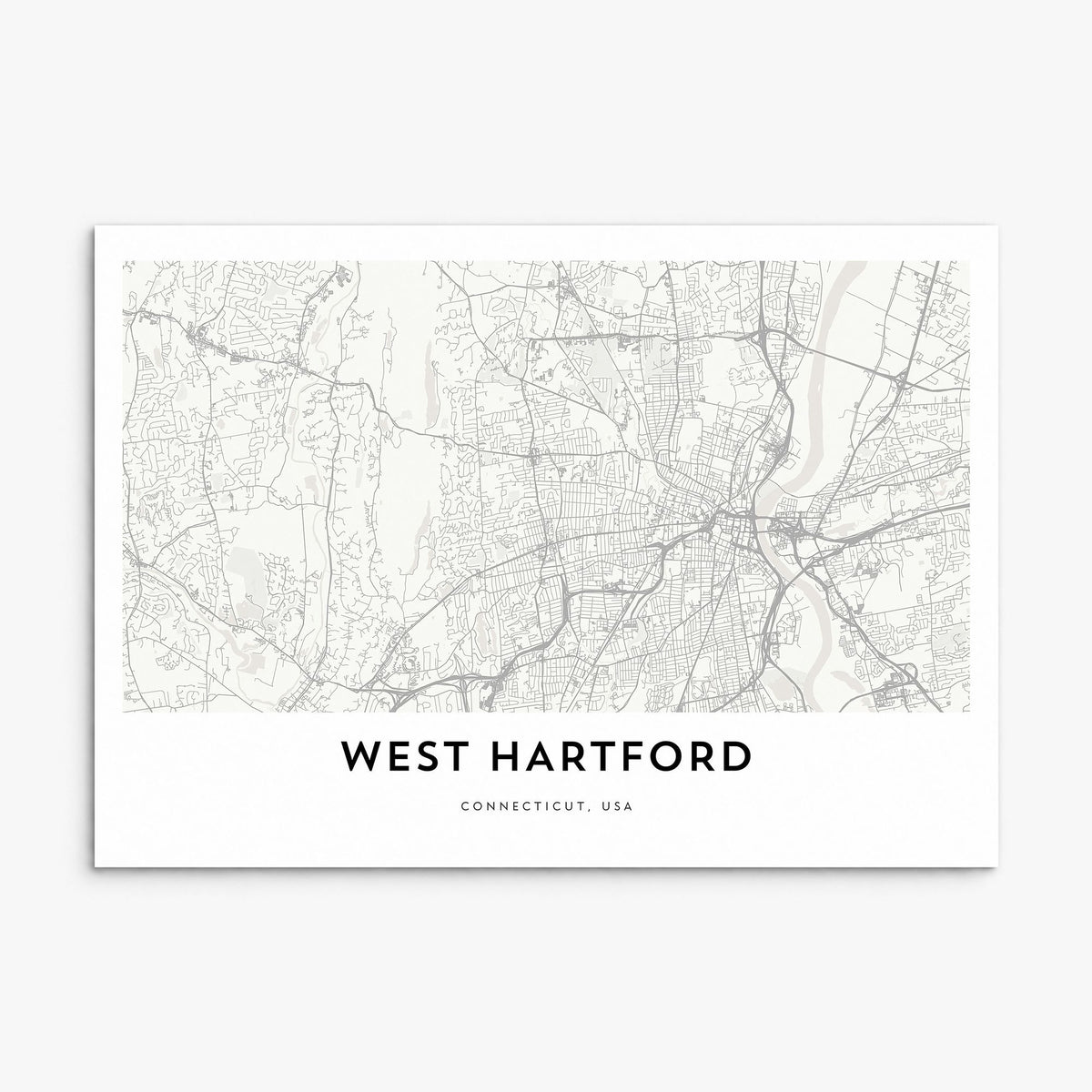 West Hartford Map Poster, print only (unframed)