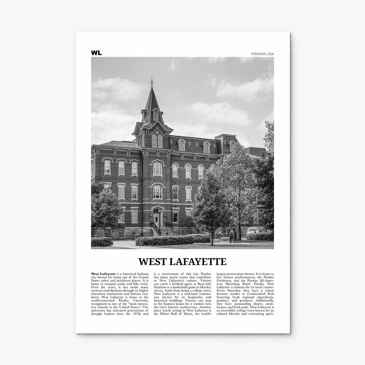 West Lafayette Newspaper Poster, print only (unframed)