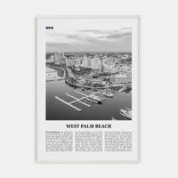 West Palm Beach No 1 Poster White Wood / 8x12 in Nbourhood Travel B&W Poster