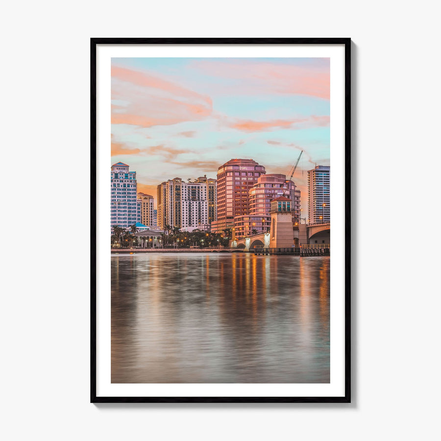 West Palm Beach Photo Poster, framed poster mockup, white border