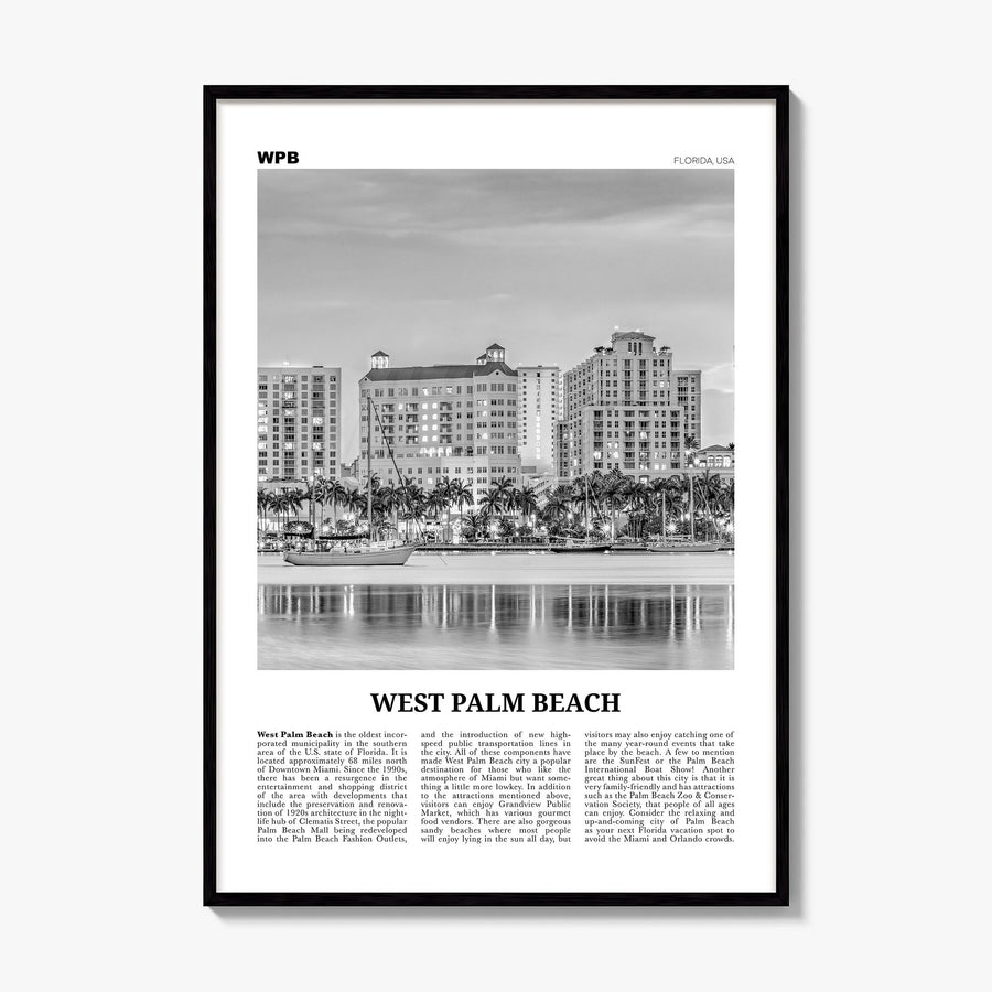 West Palm Beach Newspaper No 2 Poster, framed poster mockup
