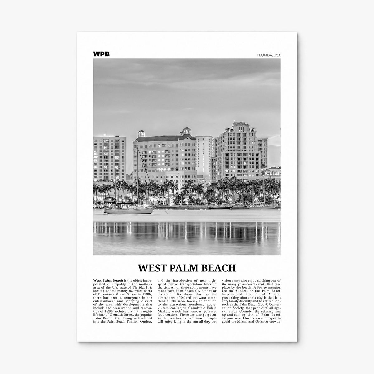 West Palm Beach Newspaper No 2 Poster, print only (unframed)