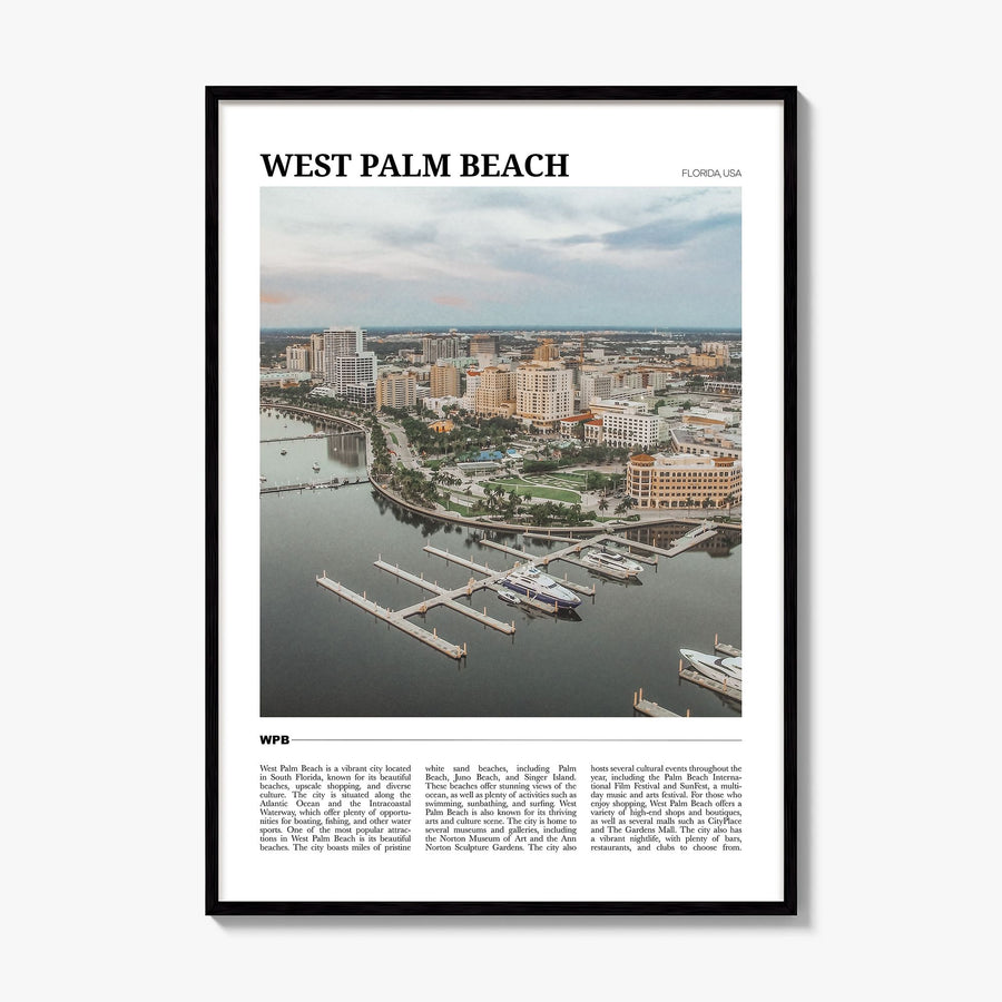 West Palm Beach Travel Poster, framed poster mockup