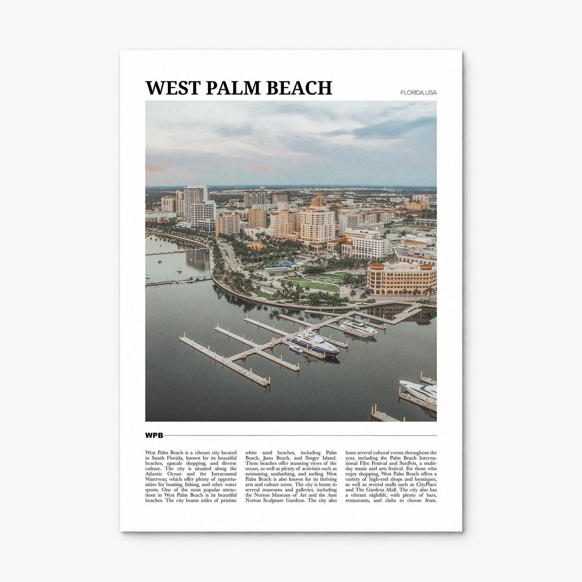 West Palm Beach Travel Poster, print only (unframed)