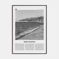 West Seattle Poster Black Metal / 8x12 in Nbourhood Travel B&W Poster