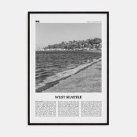 West Seattle Poster Black Wood / 8x12 in Nbourhood Travel B&W Poster