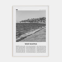 West Seattle Poster White Wood / 8x12 in Nbourhood Travel B&W Poster