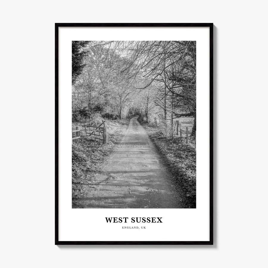 West Sussex Classic Poster, framed poster mockup