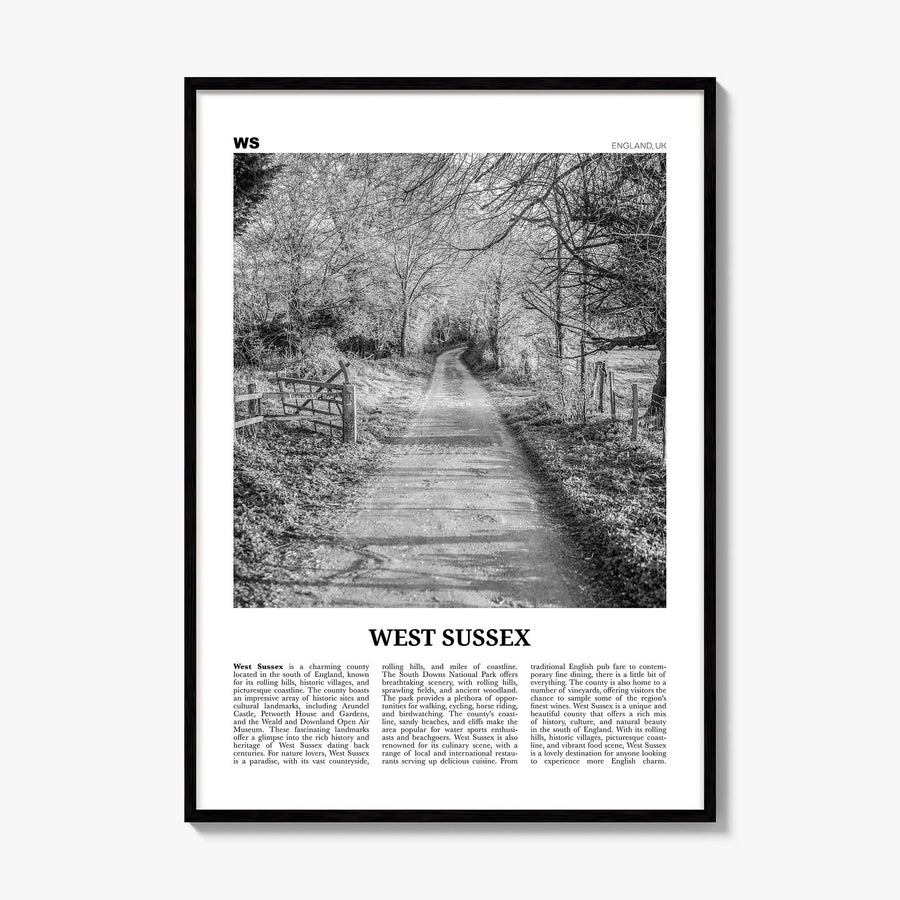 West Sussex Newspaper Poster, framed poster mockup