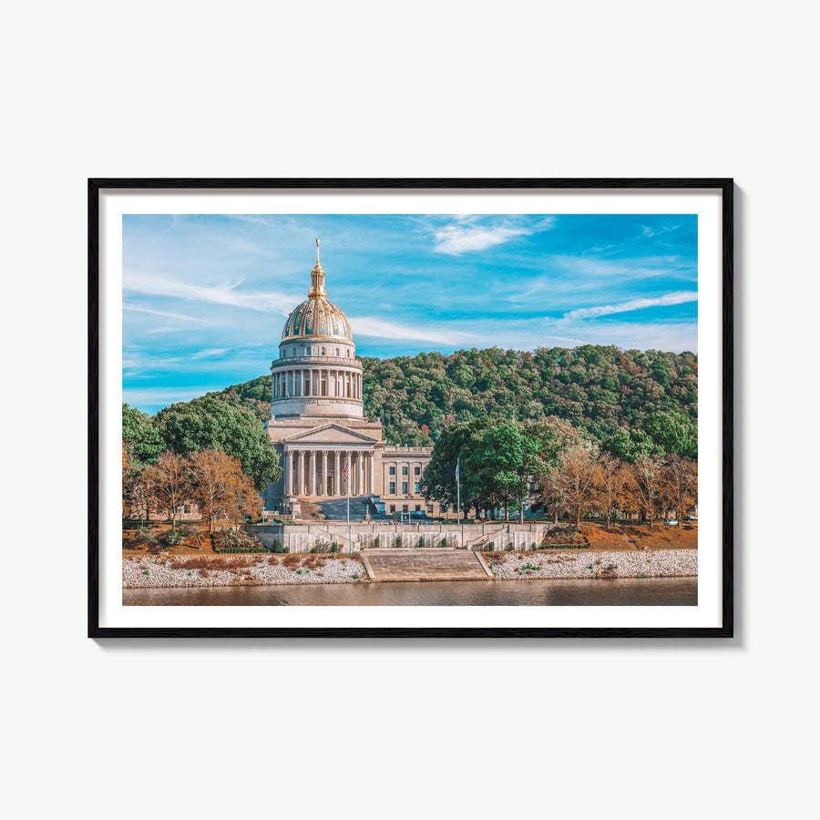 West Virginia colorful photo poster of United States – horizontal wall art, unframed print shown in interior mockup