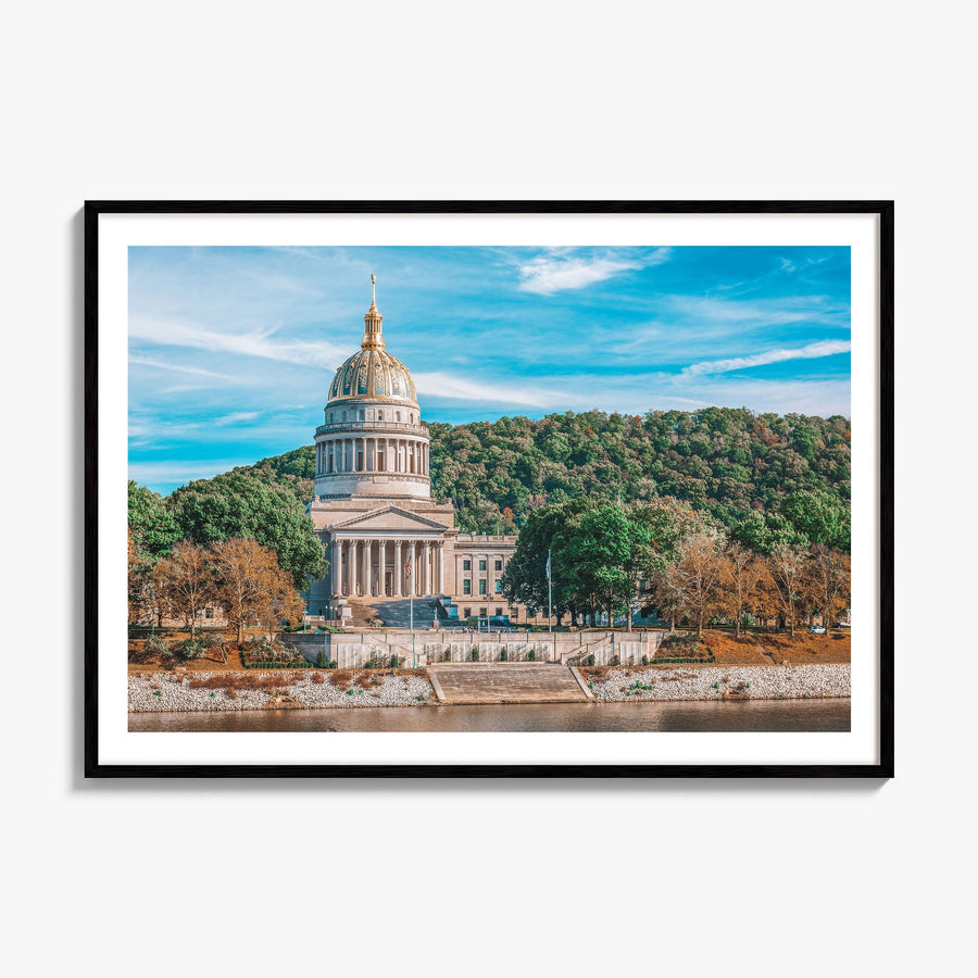 West Virginia Photo Poster, framed poster mockup, white border