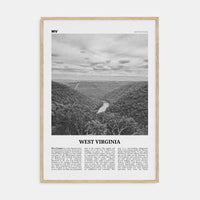 West Virginia No 1 Poster Natural Wood / 8x12 in Nbourhood Travel B&W Poster