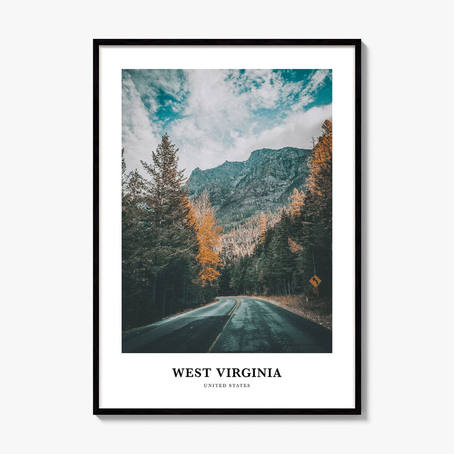 West Virginia Classic Poster, framed poster mockup