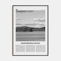 Westchester County Poster Black Metal / 8x12 in Nbourhood Travel B&W Poster