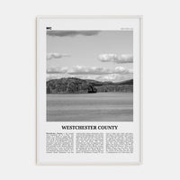 Westchester County Poster White Wood / 8x12 in Nbourhood Travel B&W Poster