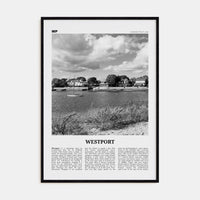 Westport, Connecticut Poster Black Wood / 8x12 in Nbourhood Travel B&W Poster