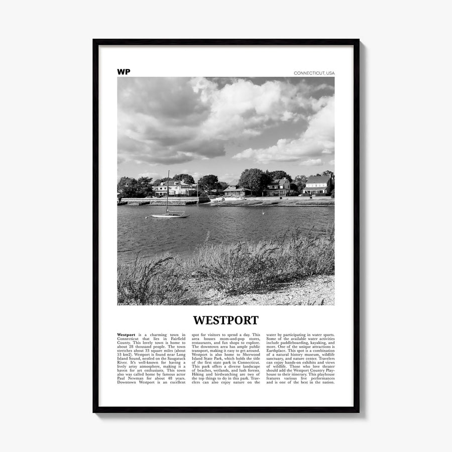 Westport, Connecticut Newspaper Poster, framed poster mockup