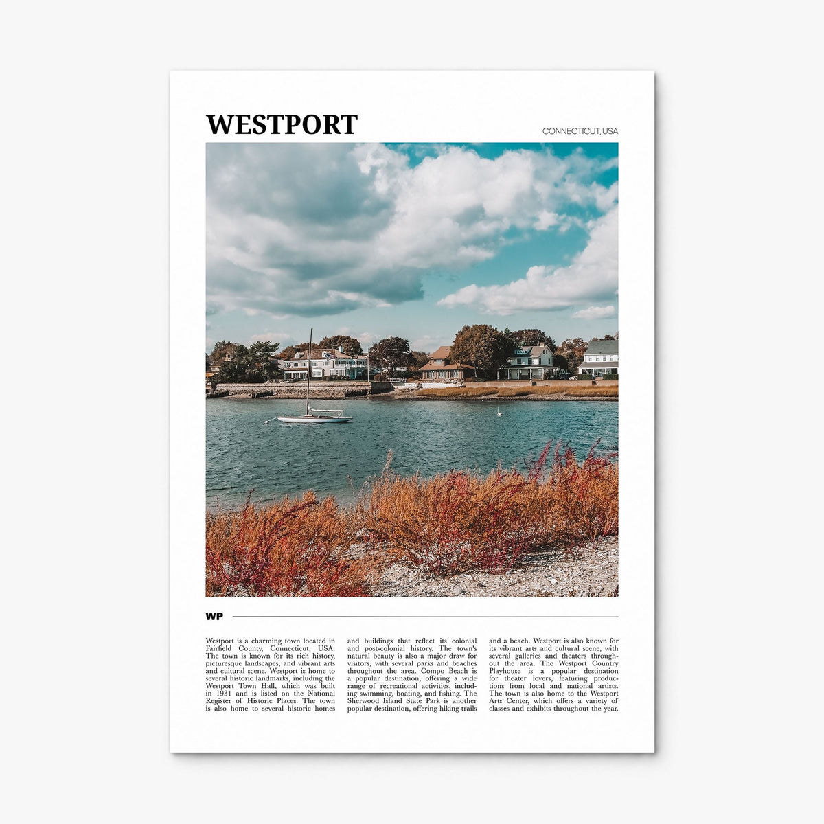 Westport, Connecticut Travel Poster, print only (unframed)