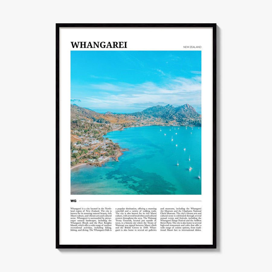 Whangārei Travel Poster, framed poster mockup