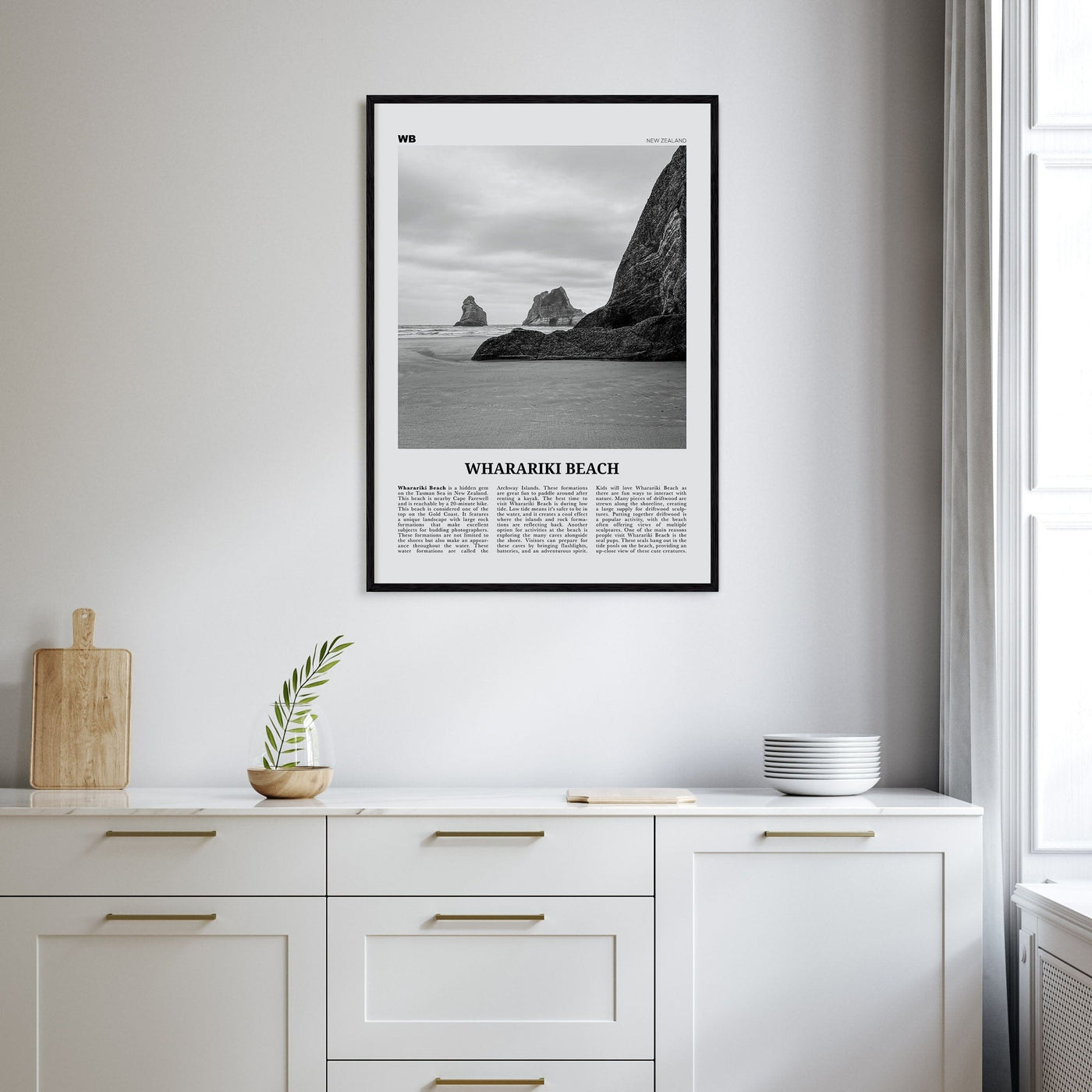 Wharariki Beach Poster Nbourhood Travel B&W Poster