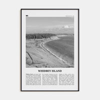 Whidbey Island Poster Black Metal / 8x12 in Nbourhood Travel B&W Poster