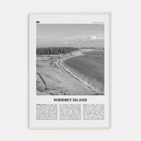 Whidbey Island Poster White Wood / 8x12 in Nbourhood Travel B&W Poster