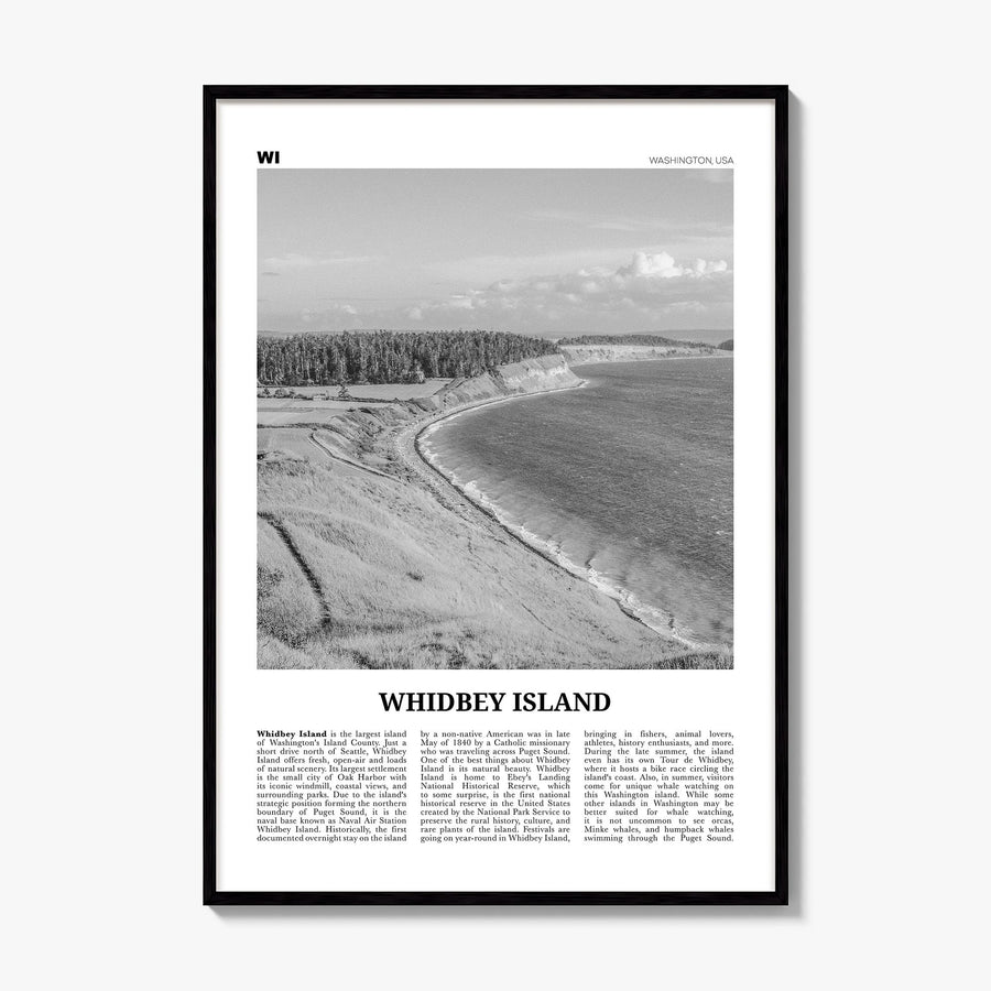 Whidbey Island Newspaper Poster, framed poster mockup