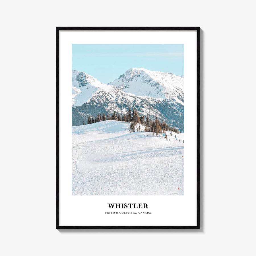 Whistler colorful classic poster of British Columbia, Canada – vertical wall art, unframed print shown in interior mockup