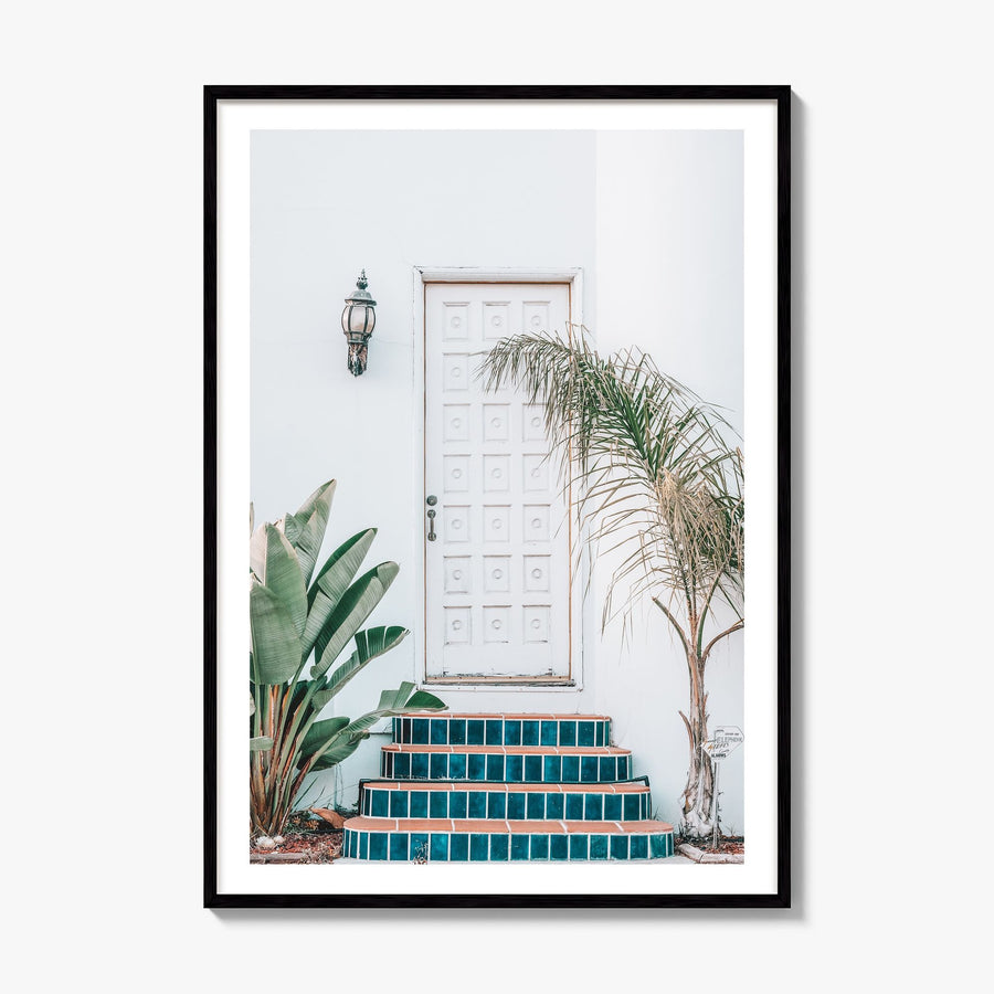 White Door Photo Poster, framed poster mockup, white border