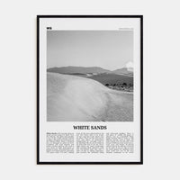 White Sands National Park Poster Black Wood / 8x12 in Nbourhood Travel B&W Poster