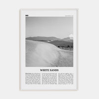 White Sands National Park Poster White Wood / 8x12 in Nbourhood Travel B&W Poster