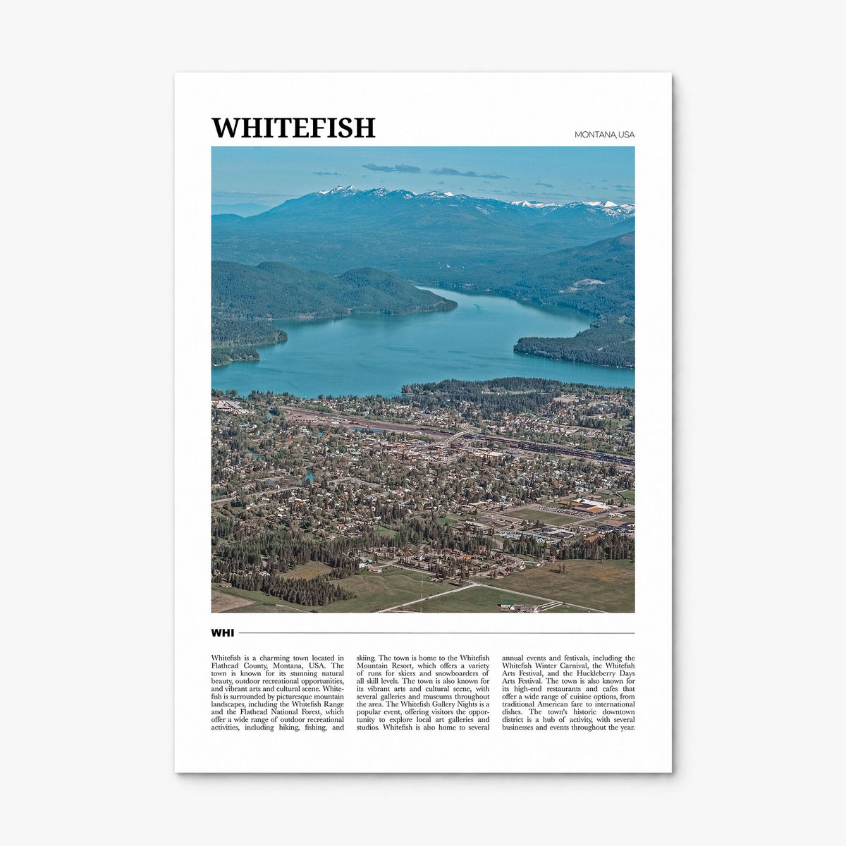 Whitefish Travel Poster, print only (unframed)
