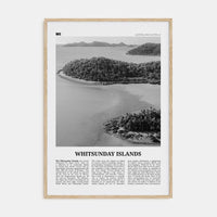 Whitsunday Islands Poster Natural Wood / 8x12 in Nbourhood Travel B&W Poster