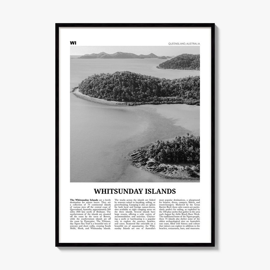 Whitsunday Islands Newspaper Poster, framed poster mockup