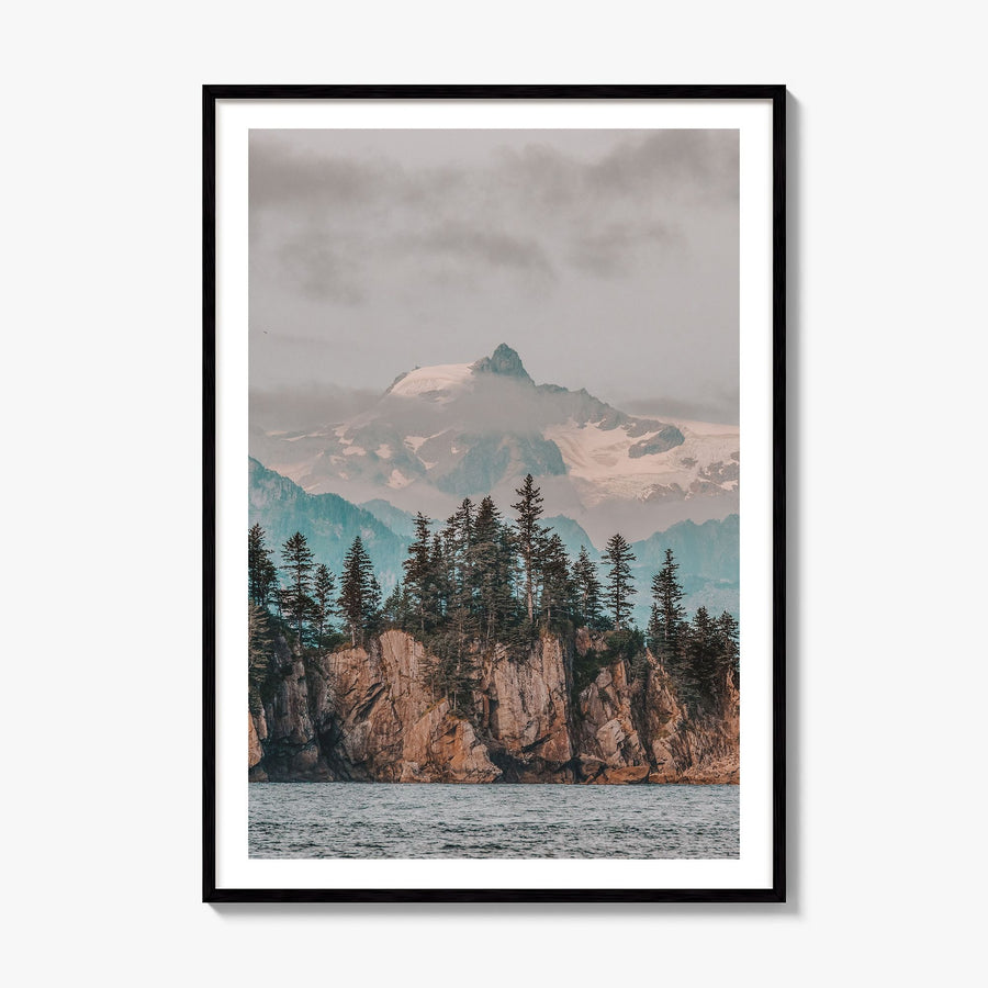 Whittier, Alaska Photo Poster, framed poster mockup, white border