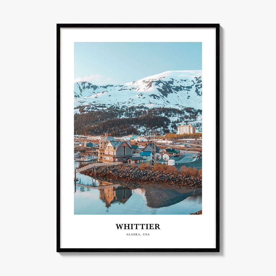 Whittier, Alaska Classic Poster, framed poster mockup