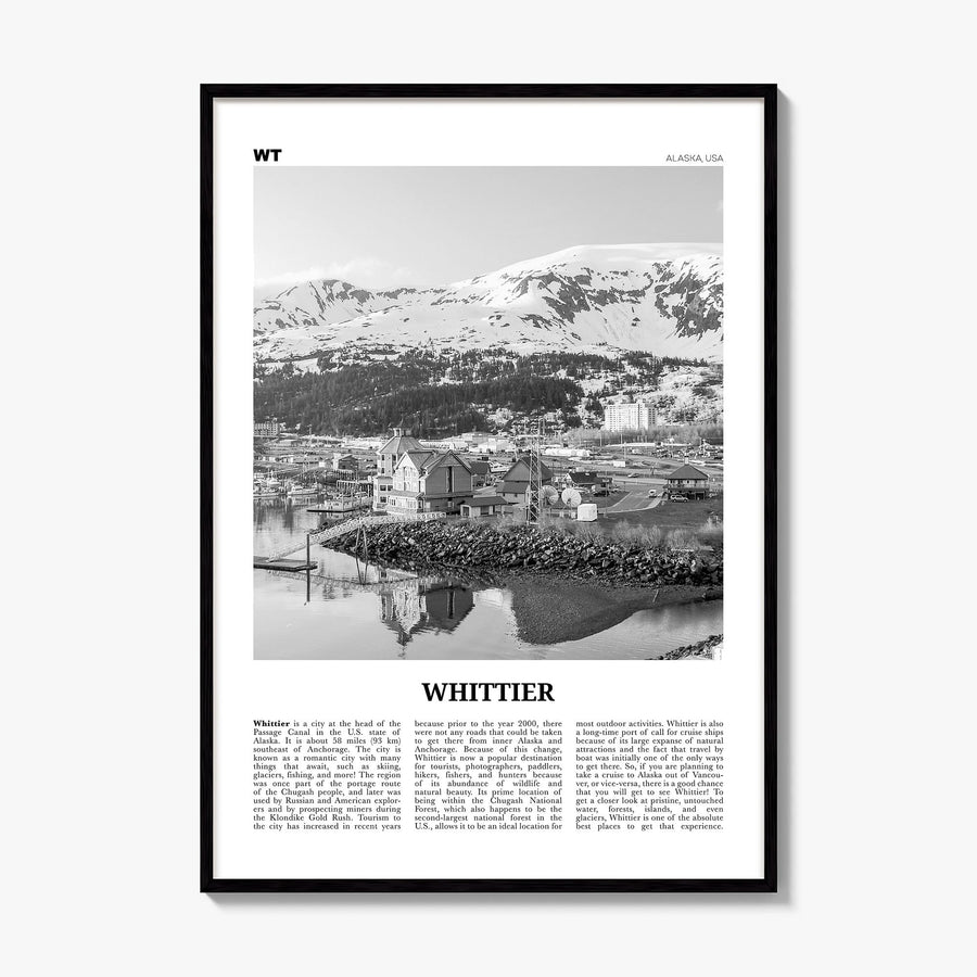 Whittier, Alaska Newspaper Poster, framed poster mockup