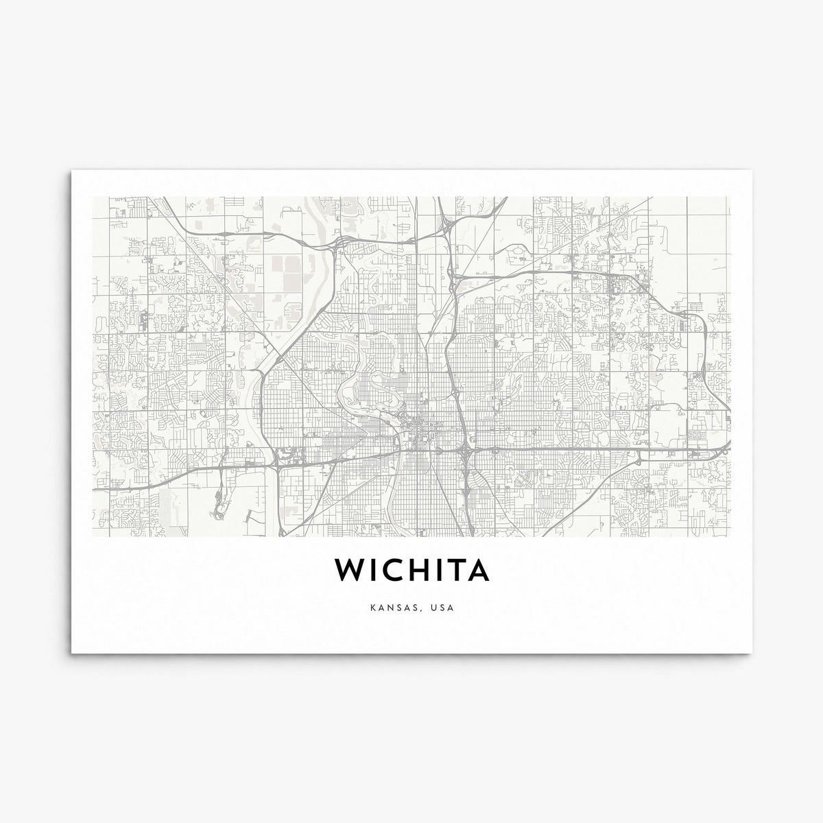 Wichita Map Poster, print only (unframed)