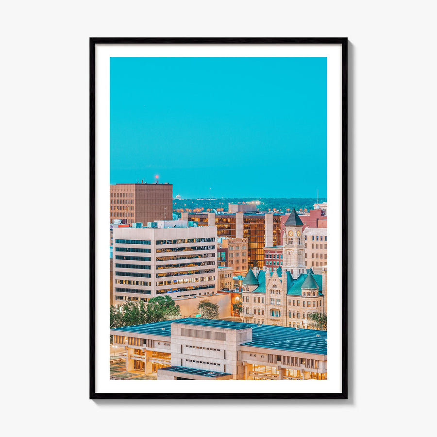 Wichita Photo Poster, framed poster mockup, white border
