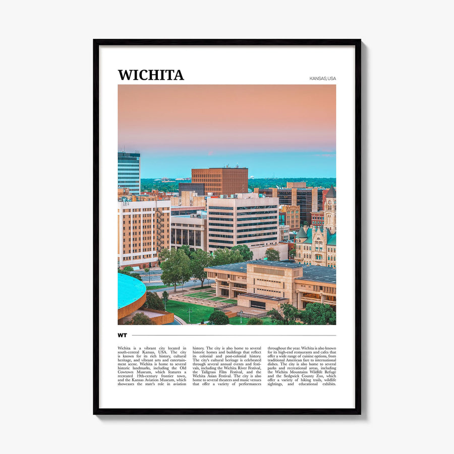 Wichita Travel Poster, framed poster mockup