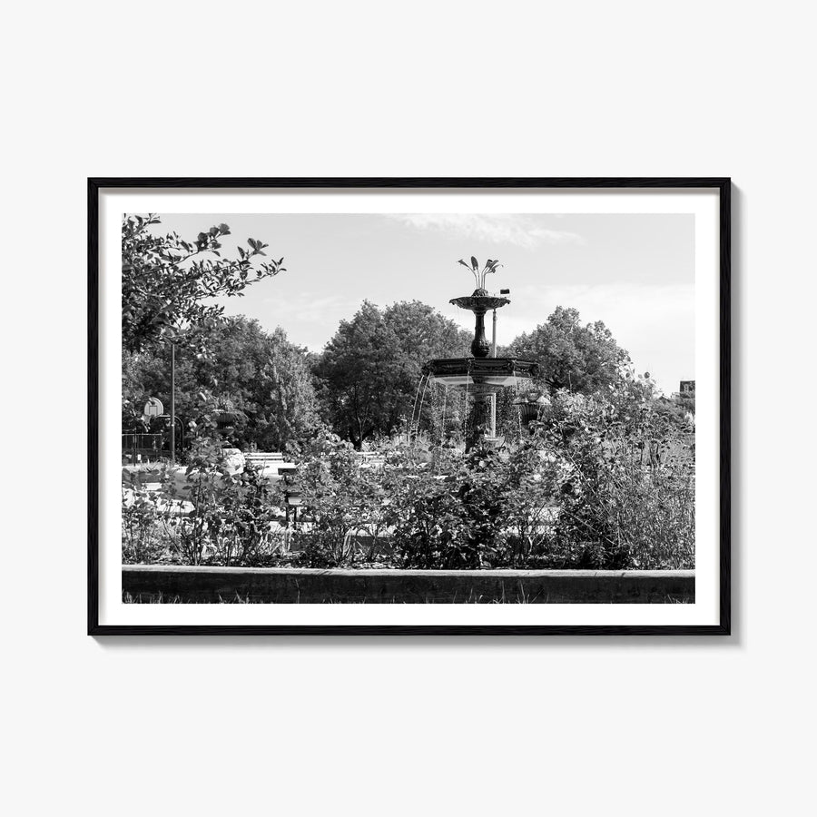 Wicker Park black & white photo poster of Chicago, Illinois – horizontal wall art, unframed print shown in interior mockup