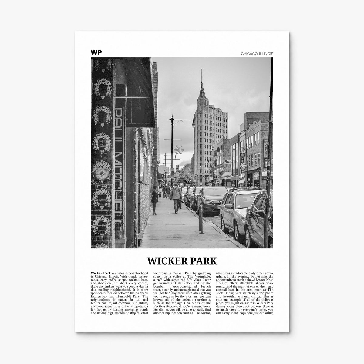 Wicker Park Newspaper Poster, print only (unframed)