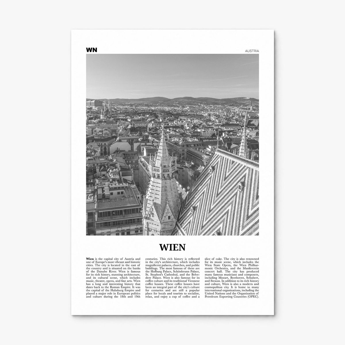 Wien Newspaper Poster, print only (unframed)
