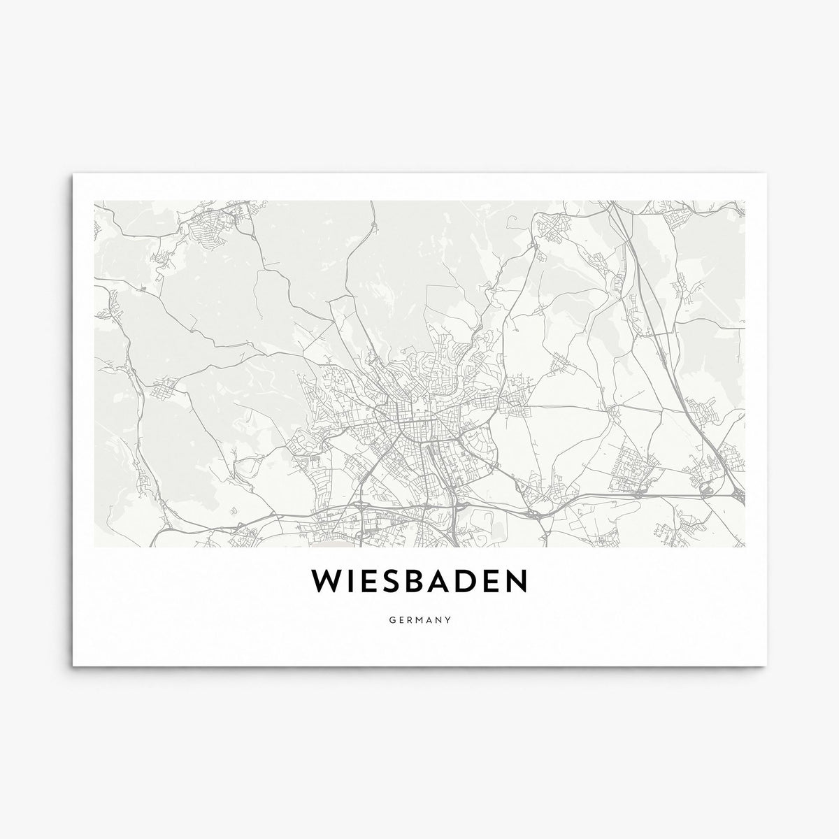 Wiesbaden Map Poster, print only (unframed)