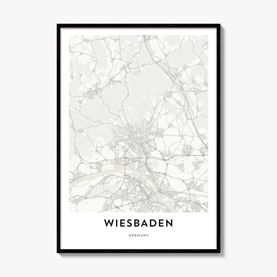 Wiesbaden Map Poster, framed poster mockup