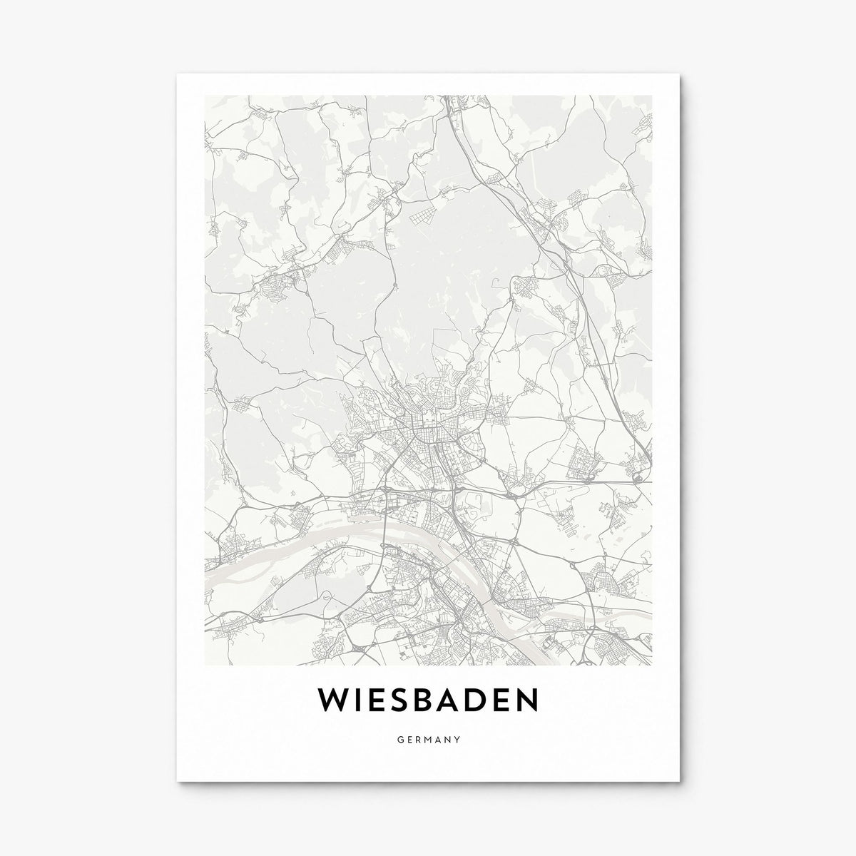 Wiesbaden Map Poster, print only (unframed)