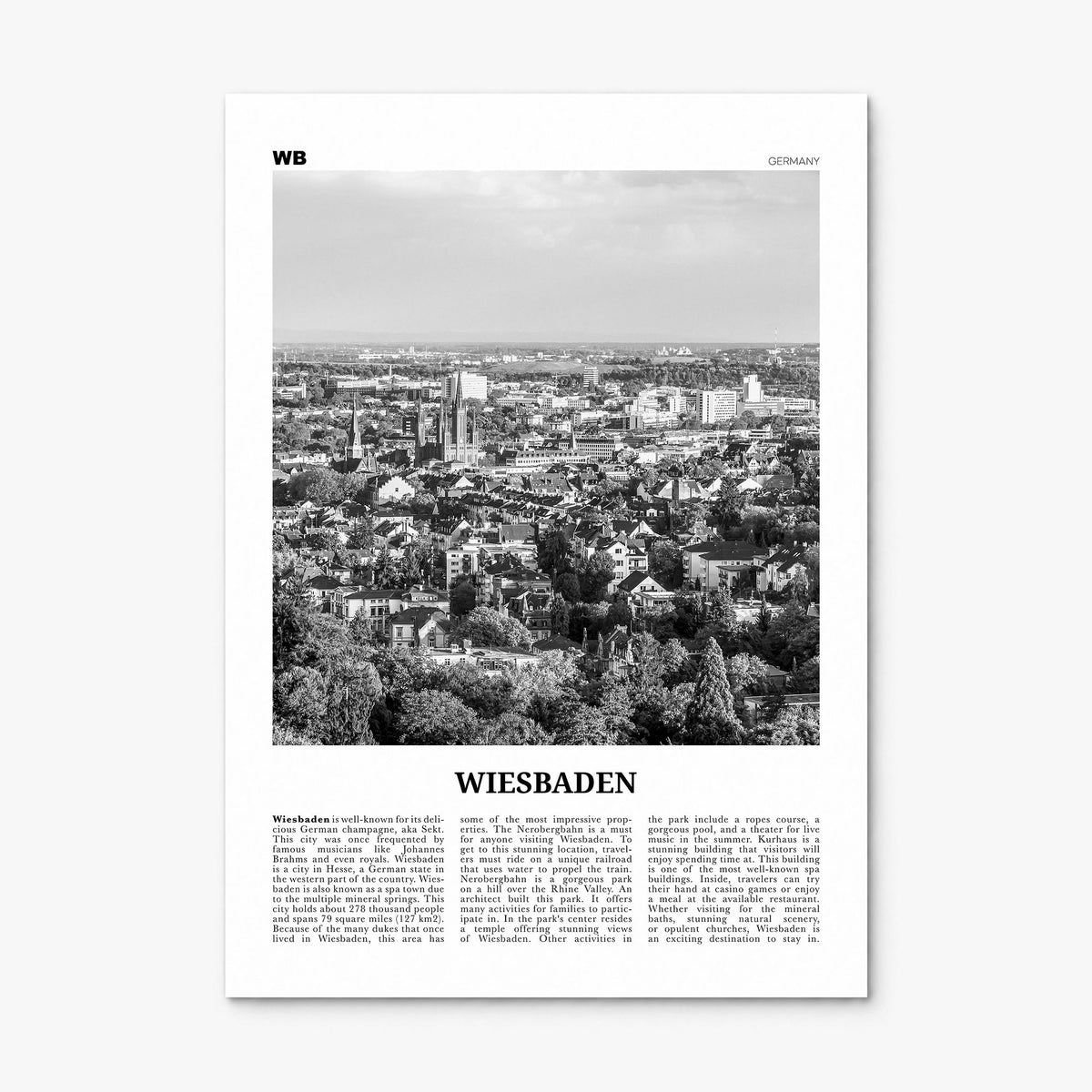 Wiesbaden Newspaper Poster, print only (unframed)