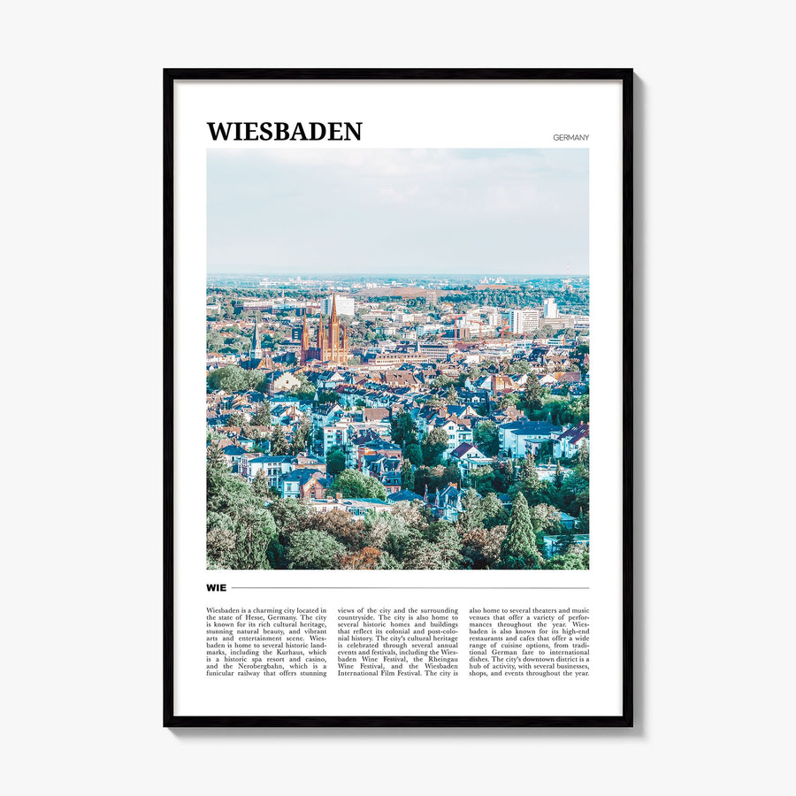 Wiesbaden Travel Poster, framed poster mockup