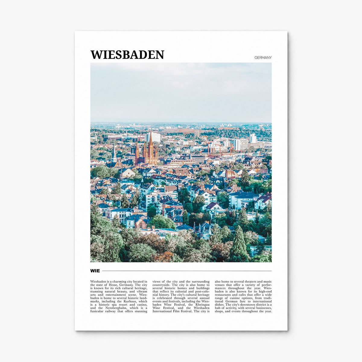Wiesbaden Travel Poster, print only (unframed)