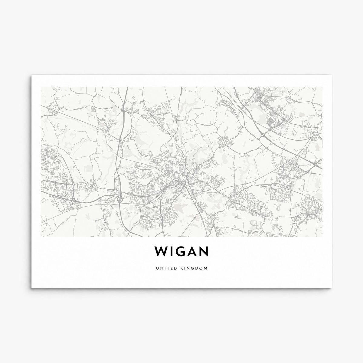 Wigan Map Poster, print only (unframed)